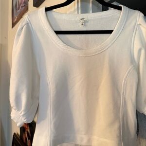 Aerie White Scoop Neck Short Sleeve Top